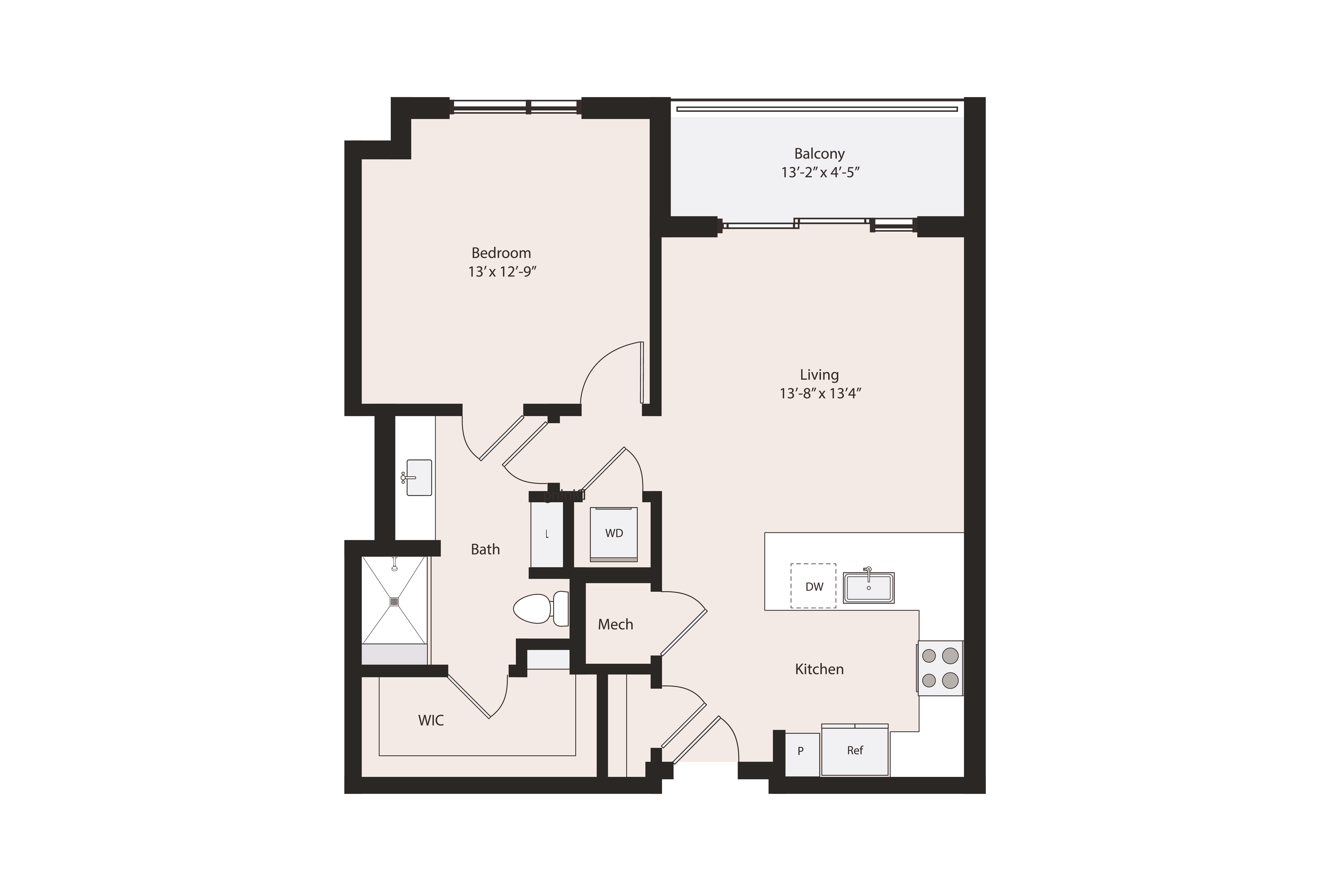 Floor plan layout diagram for A1-4